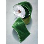 Dark Green Vintage Wired Velvet Ribbon