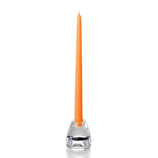 Bright Orange Hand-Dipped Taper Candles - Box of 12 | Unscented