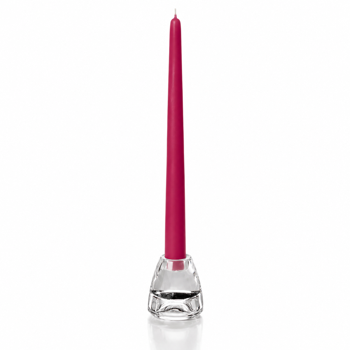 Raspberry Hand-Dipped Taper Candles - Box of 12 | Unscented