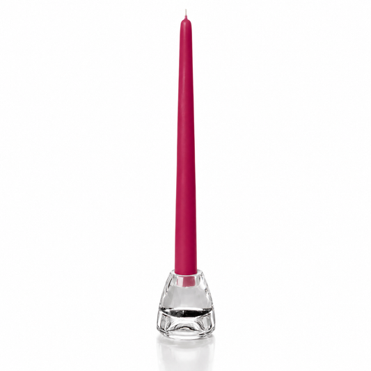 Raspberry Hand-Dipped Taper Candles - Box of 12 | Unscented