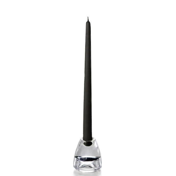 Black Hand-Dipped Tapered Candle 18" - Box of 12 - Unscented