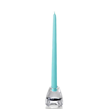 Caribbean Blue Hand-Dipped Tapered Candle - Box of 12 - Unscented