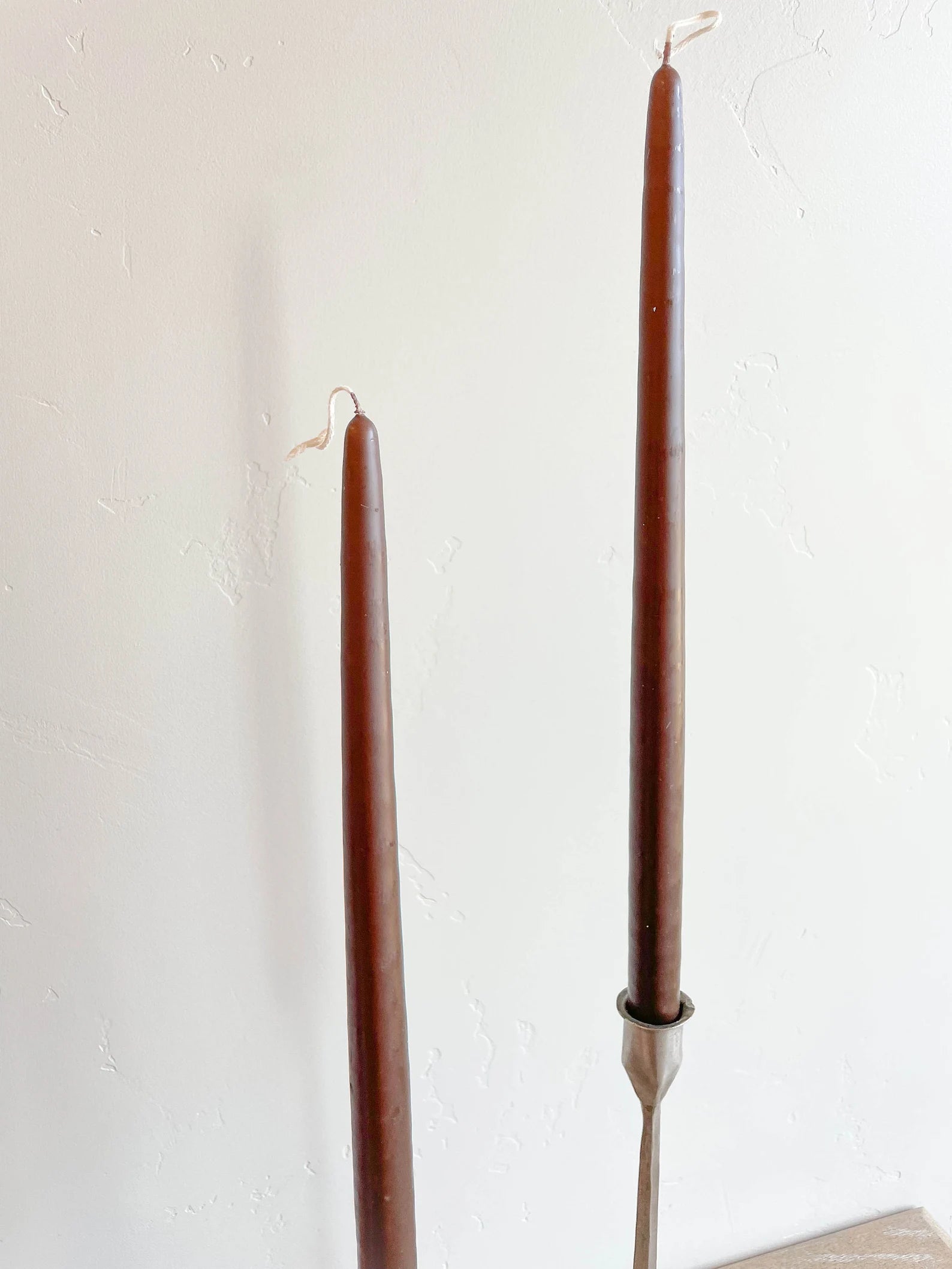 Chocolate Hand-Dipped Tapered Candles - Box of 12 - Unscented