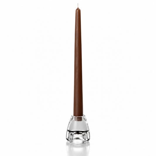 Chocolate Hand-Dipped 15" Tapered Candle - Box of 12 - Unscented