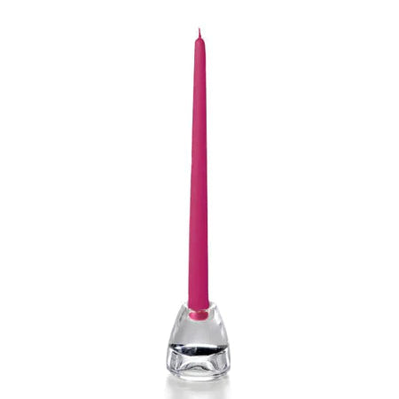Hot Pink Hand-Dipped Tapered Candle - Box of 12 - Unscented