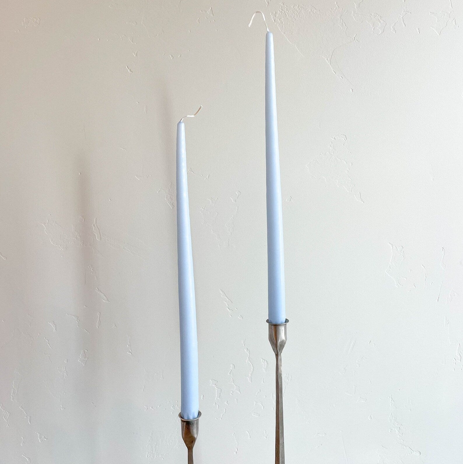 Ice Blue Hand-Dipped 15" Tapered Candle 