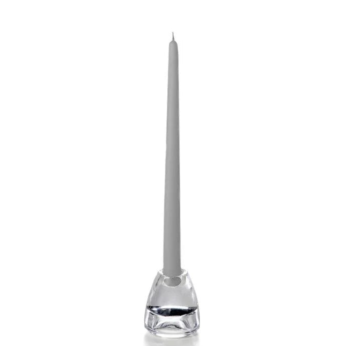 light gray hand dipped taper candles