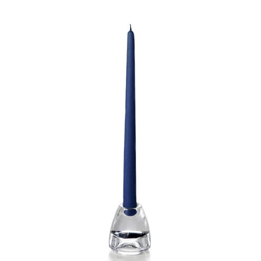 Navy Blue 15" Hand-Dipped Tapered Candle - Box of 12 - Unscented