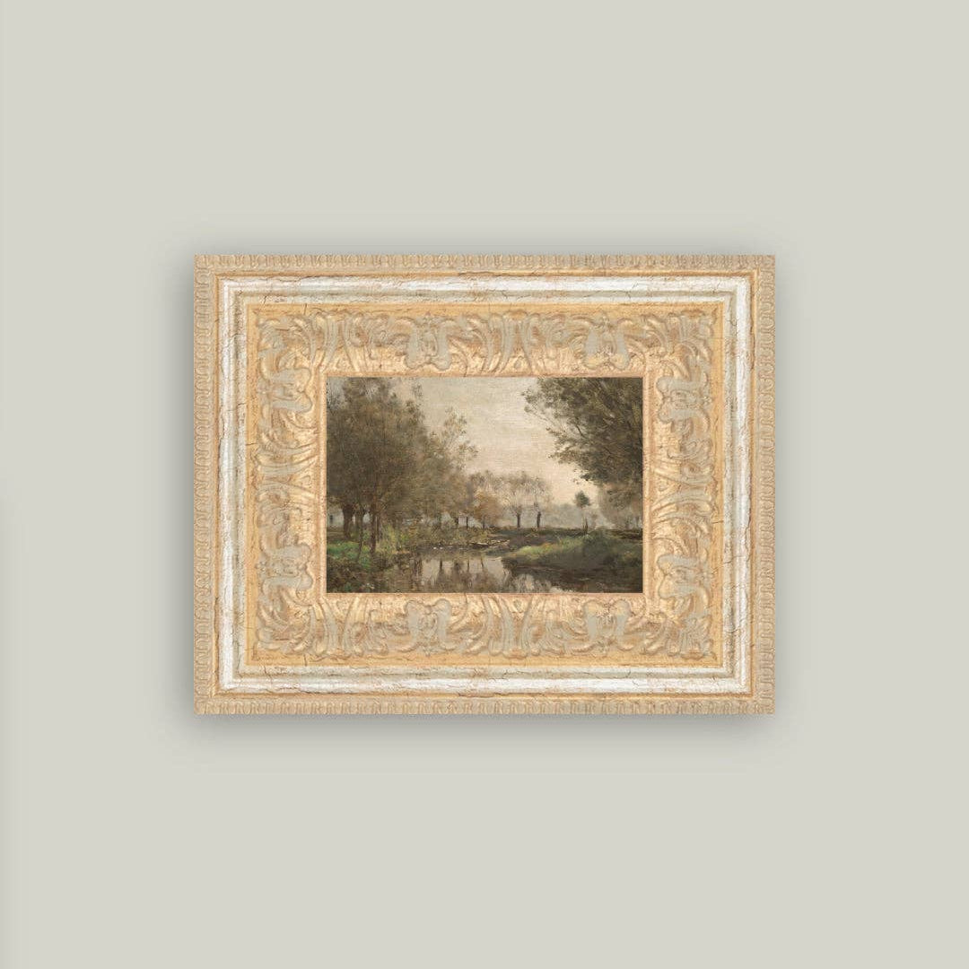 Framed artwork on a light gray wall