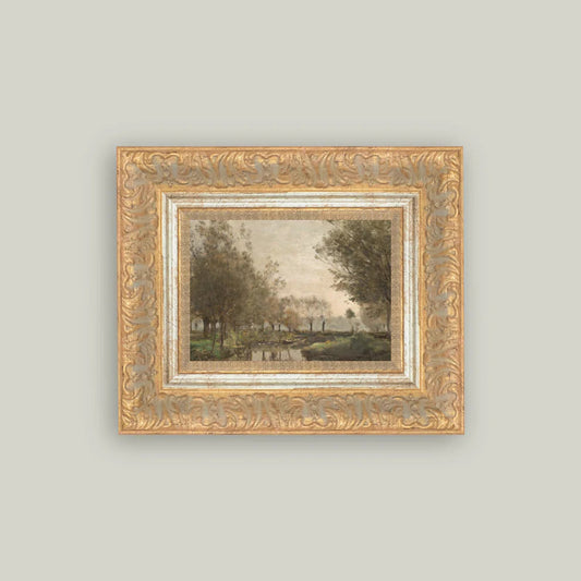 The Creek Framed Landscape Print 9" x 7" | Vintage Wall Decor