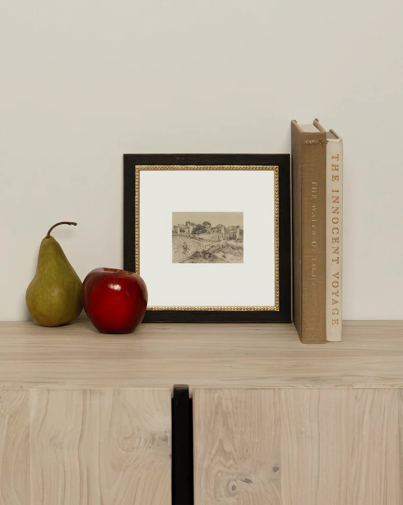 Tuscan Village Framed Art - Black Frame with Gold-Tone Trim