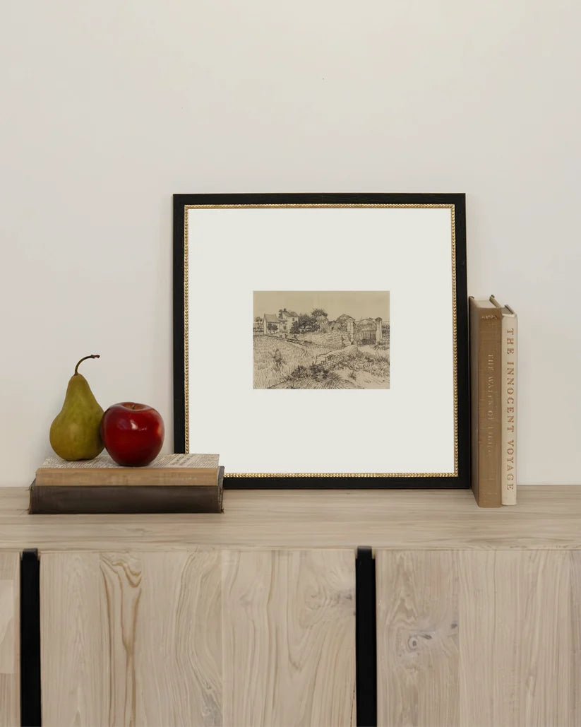 Tuscan Village Framed Art - Black Frame with Gold-Tone Trim
