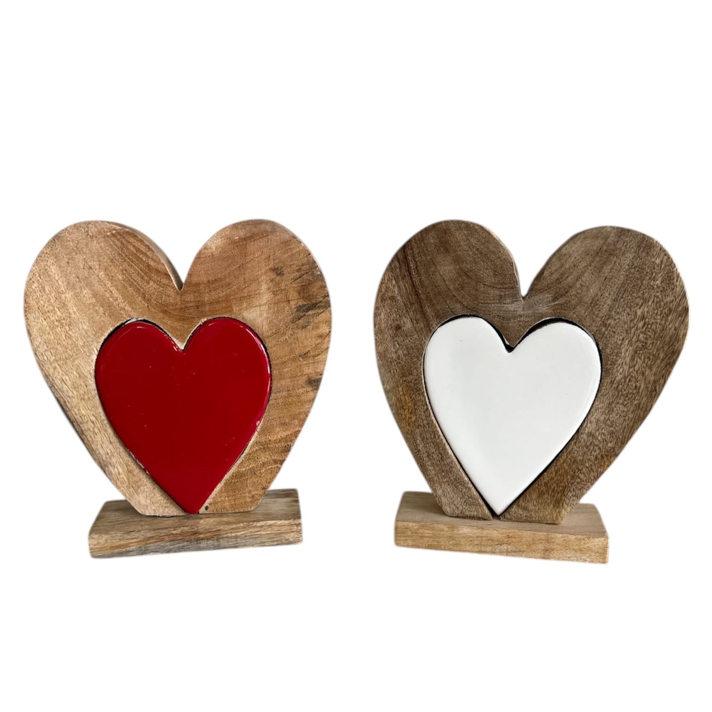 Valentine Enamel Wood Hearts Collection in Various Sizes