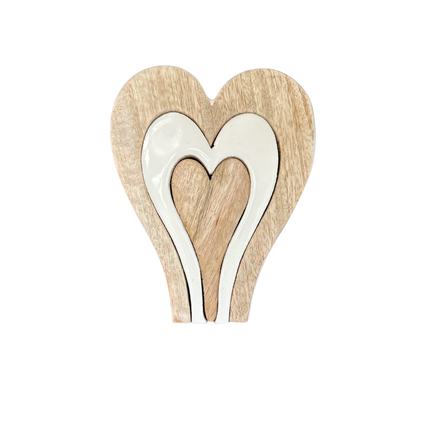 Valentine Enamel Wood Hearts Collection in Various Sizes