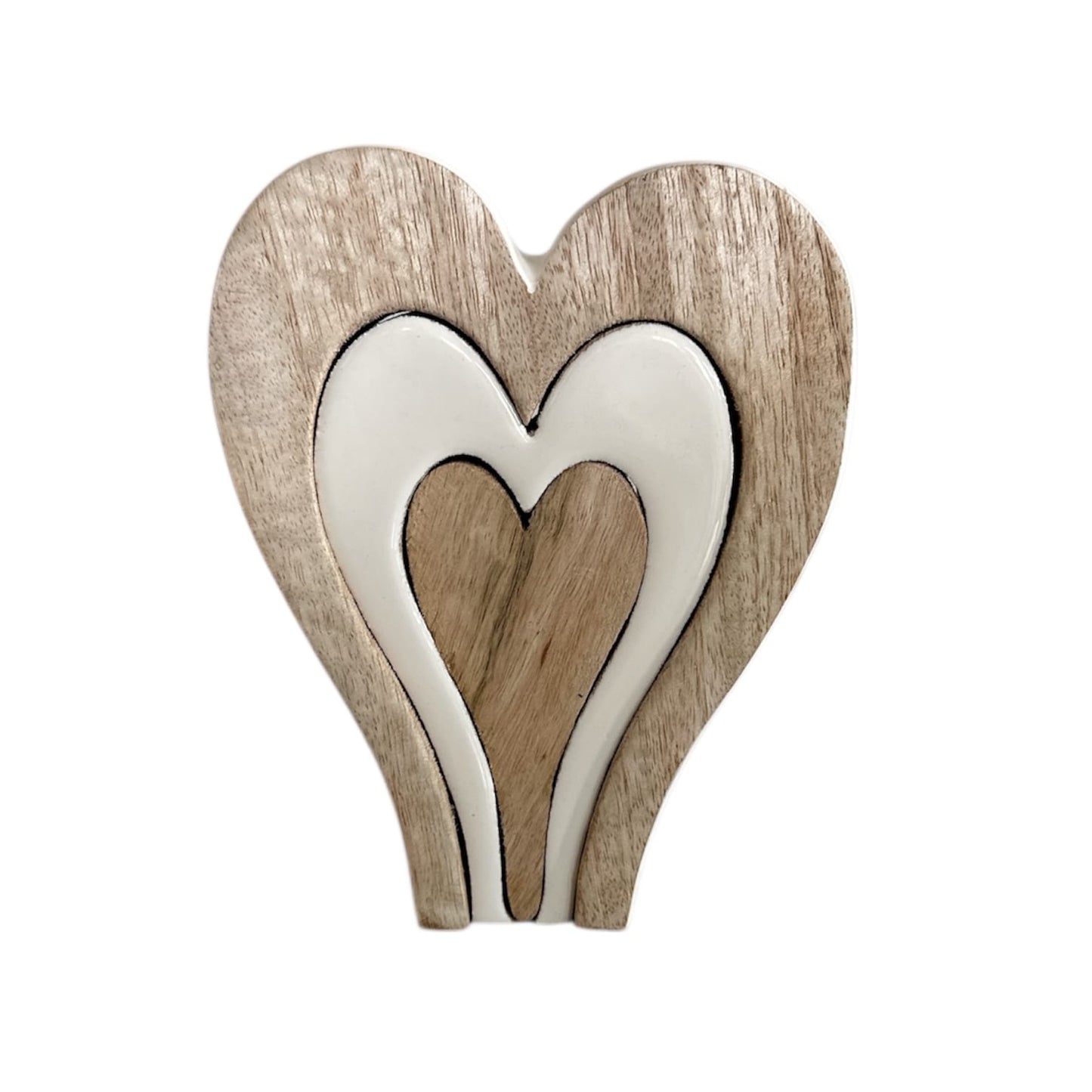 Valentine Enamel Wood Hearts Collection in Various Sizes