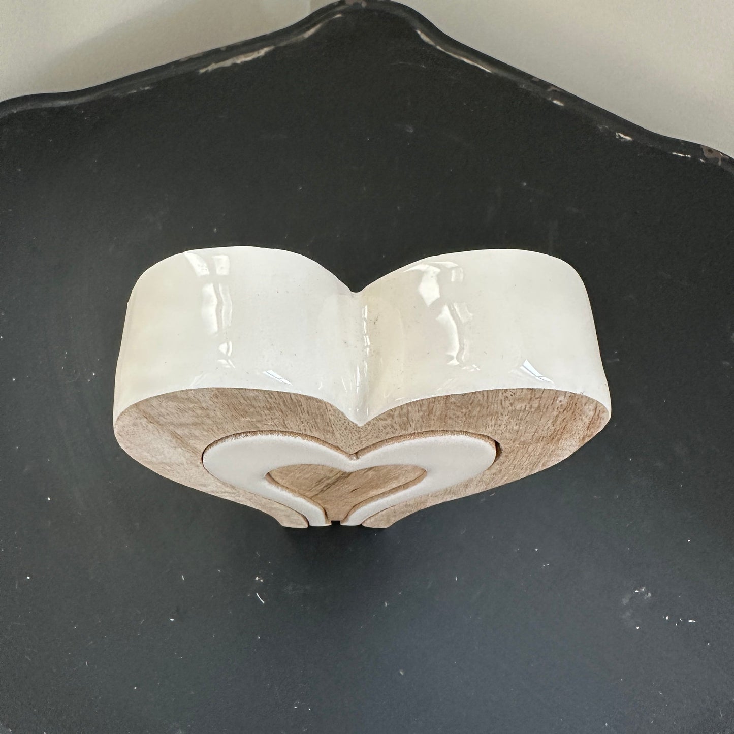 Valentine Enamel Wood Hearts Collection in Various Sizes