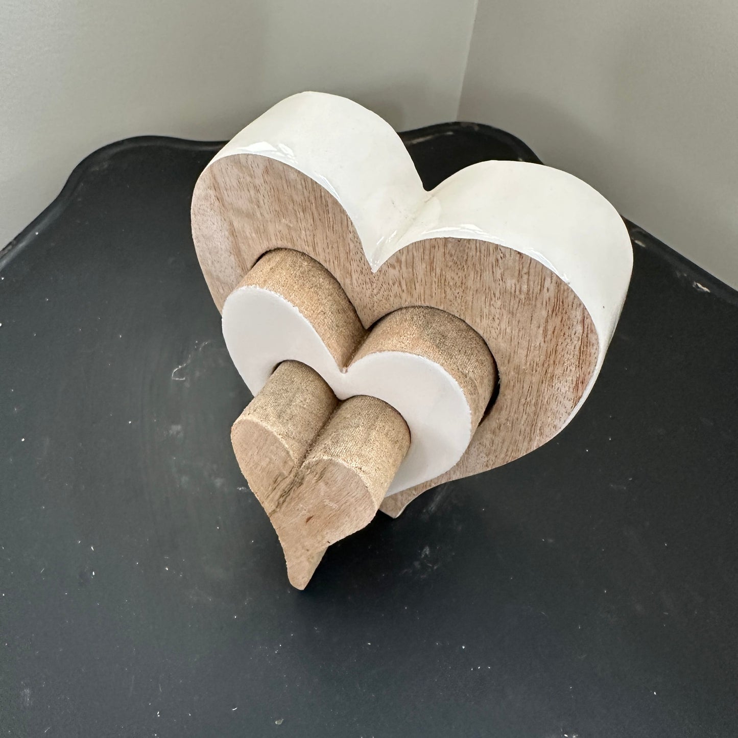 Valentine Enamel Wood Hearts Collection in Various Sizes