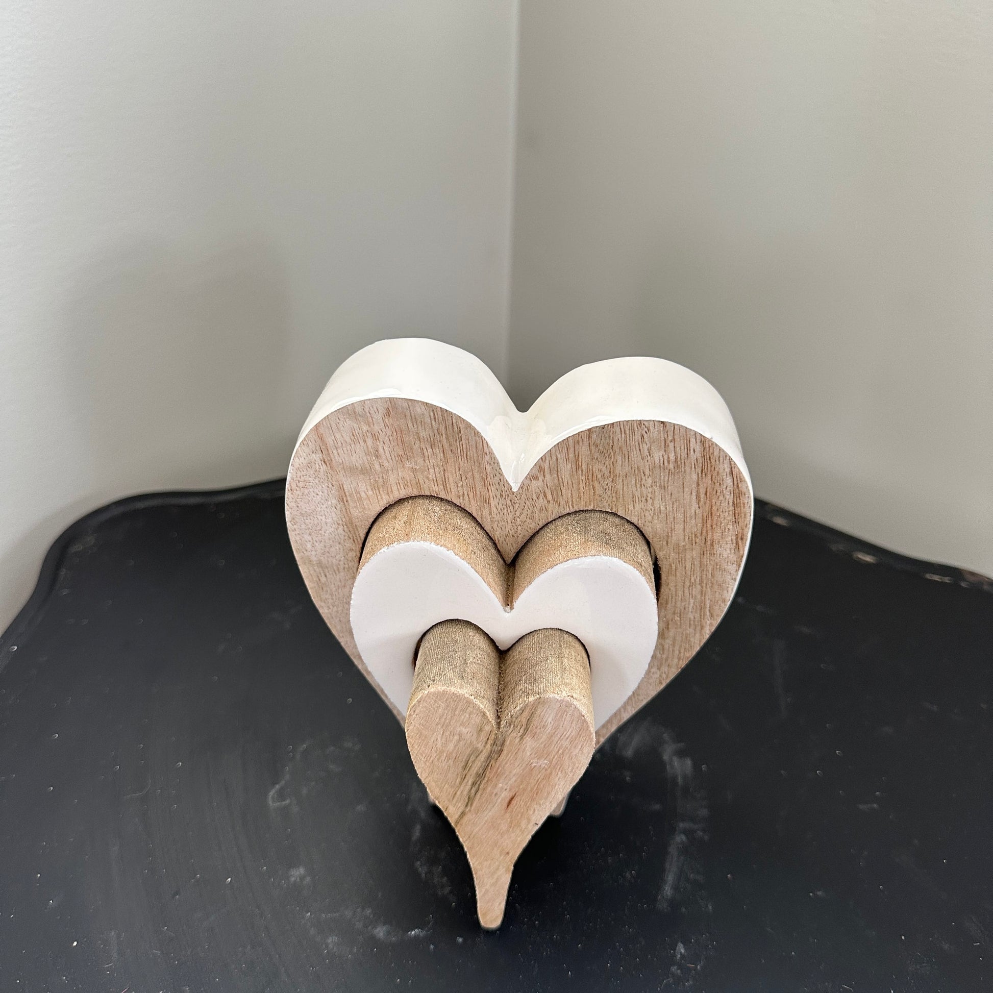 Valentine Enamel Wood Hearts Collection in Various Sizes