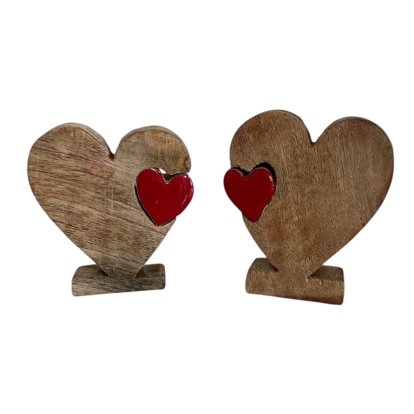 Valentine Enamel Wood Hearts Collection in Various Sizes