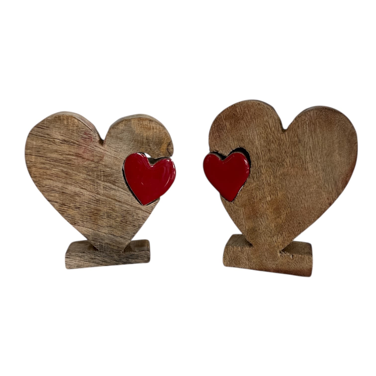 Valentine Enamel Wood Hearts Collection in Various Sizes