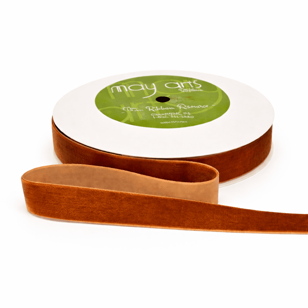 Velvet Ribbon - Burnt Orange | 3/4" Width | 11 Yard Roll