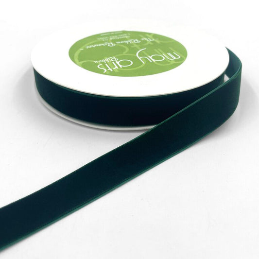 Velvet Ribbon - Dark Green | 3/4" Width | 11 Yard Roll