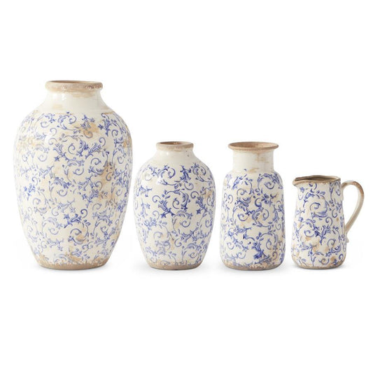 Vintage Blue and White Ceramic Vases - Classic Chinoiserie Style (4 Sizes)