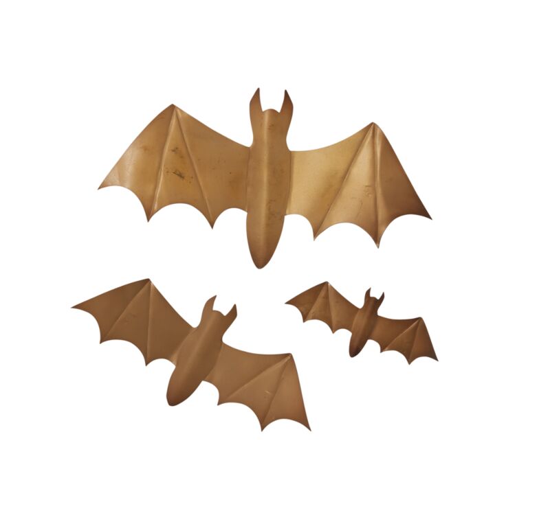 Distressed Winged Gold Bats - Set of 3