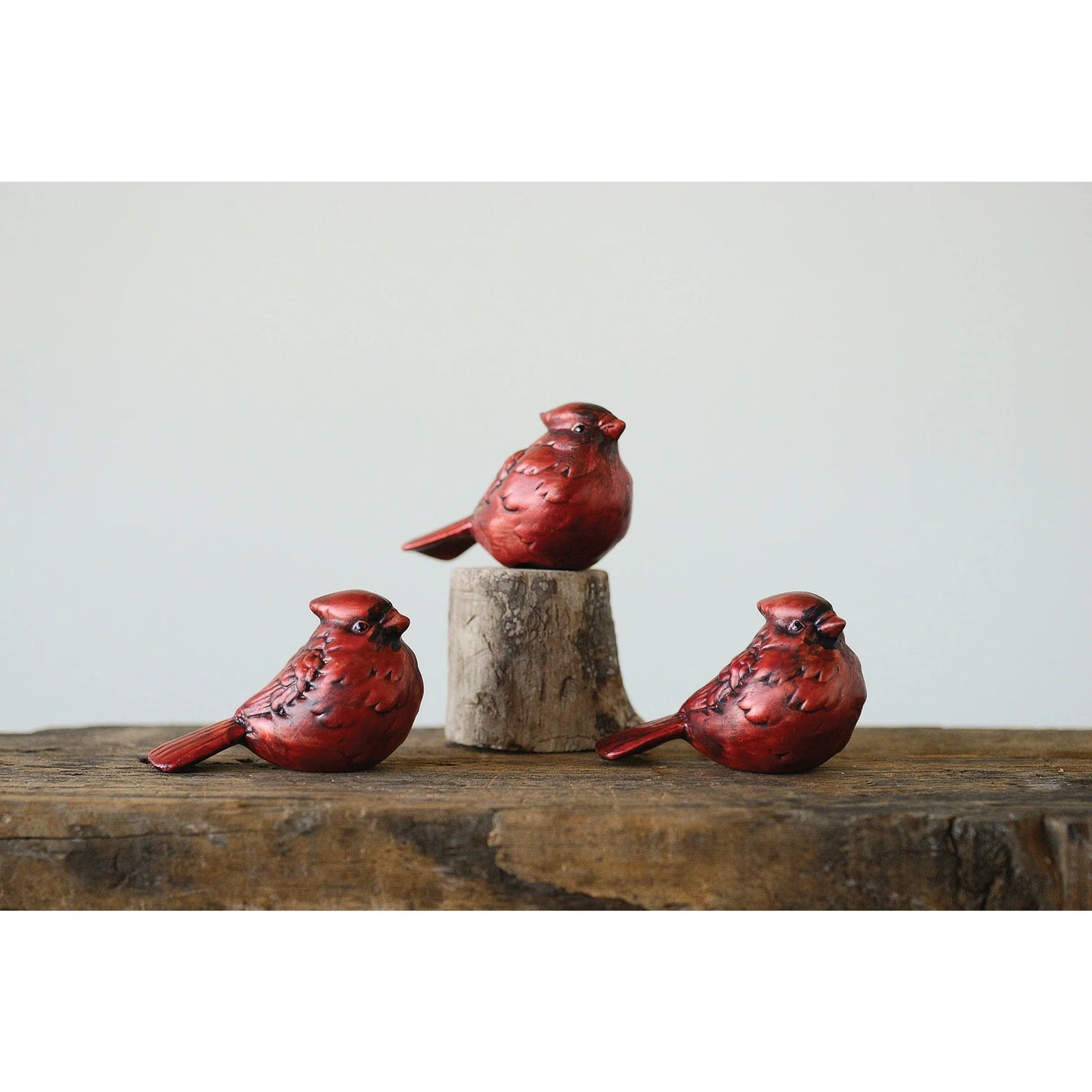 Ceramic Red Cardinal Set of Three