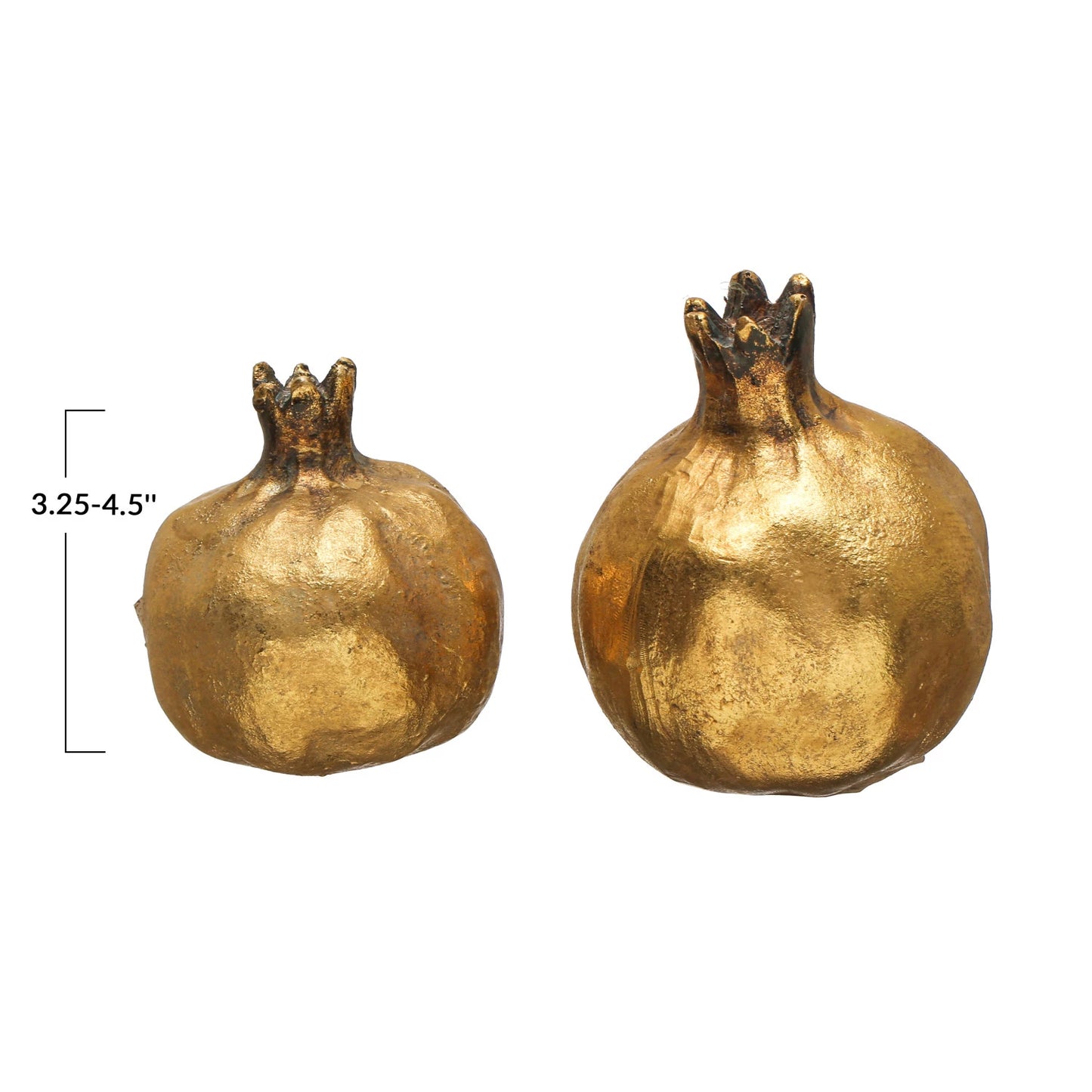 Set of 2 Pomegranate Antique Gold Finish - Resin