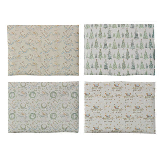 Wrapping Paper Sheets, 4 Styles