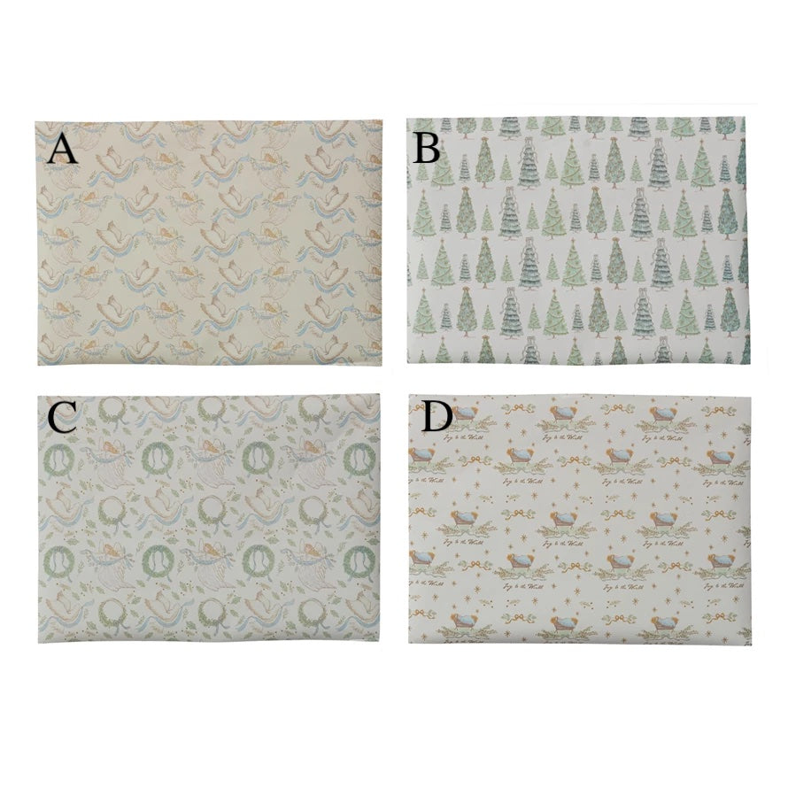 Wrapping Paper Sheets, 4 Styles